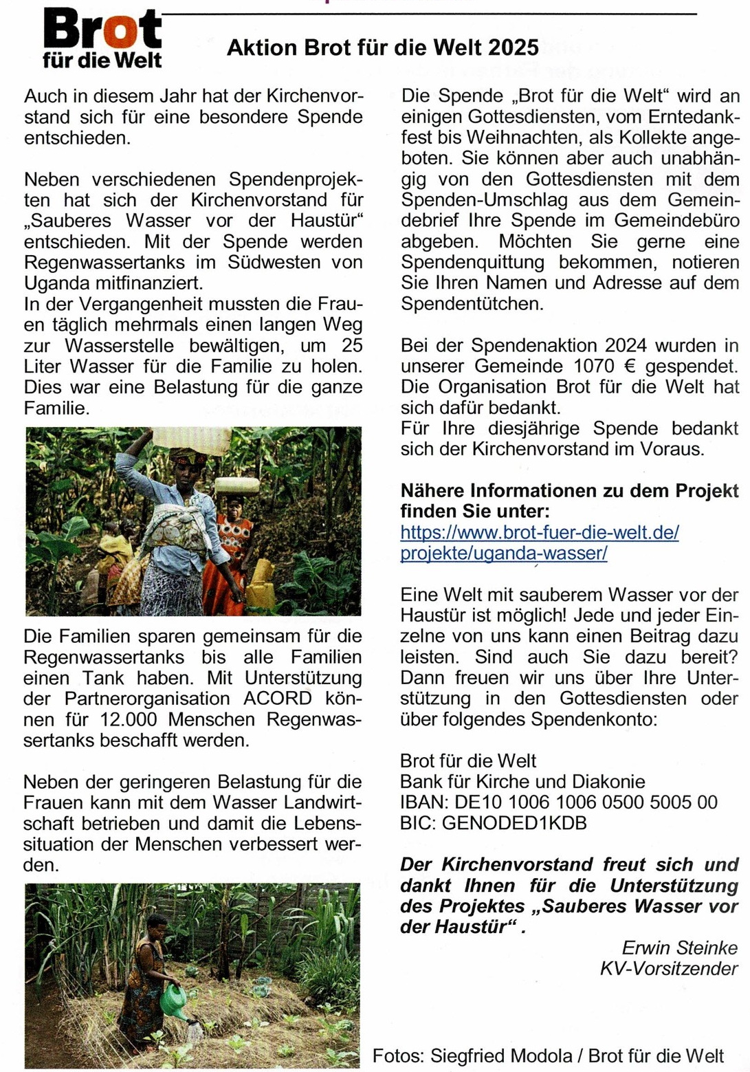 Brot für die Welöt